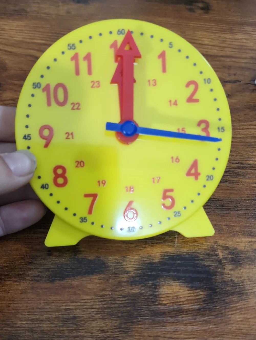 Yellow Learning Clock - Bright Educational Clock 24hr Three-Pin linkage For Kids